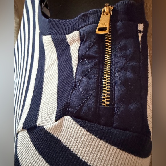 Lauren Ralph Lauren Striped Long Sleeve Top - Navy Blue sand White - Picture 9 of 16